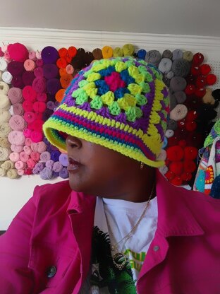 Not Your Mammy or Granny Square Bucket Hat