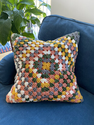 Granny square pillow