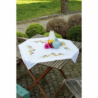Vervaco Songbirds Embroidery Tablecloth Kit - 32in x 32in (80cm x 80cm)