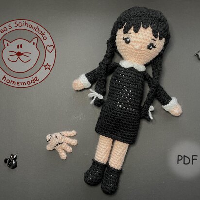 Wednesday amigurumi doll