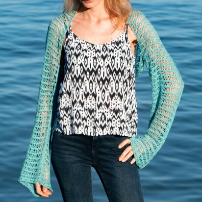 Knitting Pattern Fishnet lace summer shrug