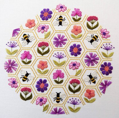 Stitchdoodles Flower Hive Hand Embroidery Pattern