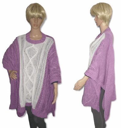 Cozy Poncho with Cables All Over!, Knitting Pattern