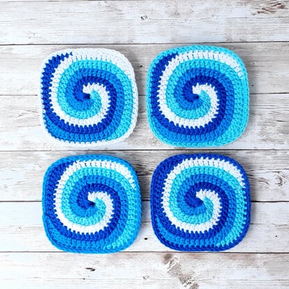 Ocean blues spiral coasters