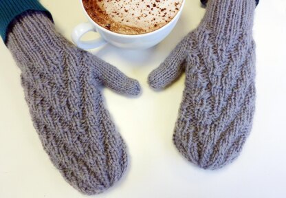 Zigzag Hat, Mittens and Cowl Set