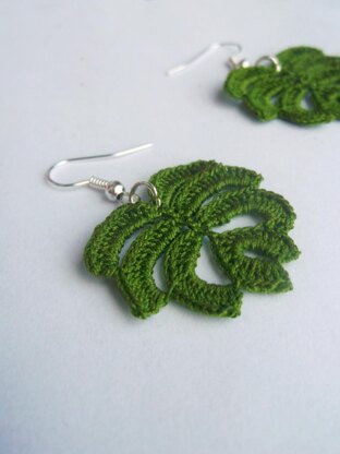 Monstera earrings