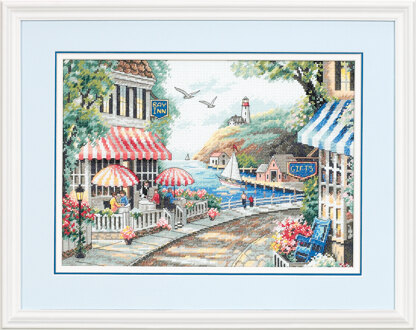 Dimensions Cafe by the Sea Cross Stitch Kit - 36cm x 25cm