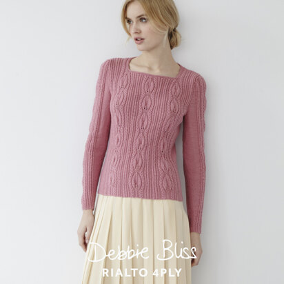 Leaf Stitch Sweater - Knitting Pattern For Women in Debbie Bliss Rialto 4ply