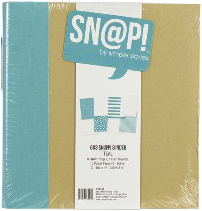 Simple Stories Sn@p! Binder 6"X8" - Teal