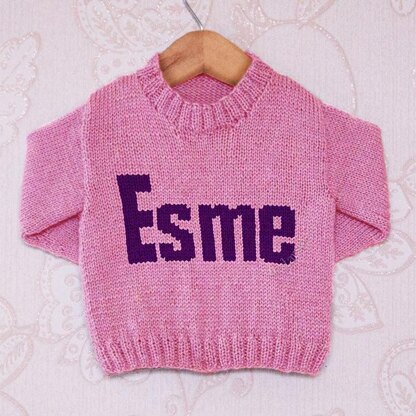 Intarsia - Esme Moniker Chart - Childrens Sweater