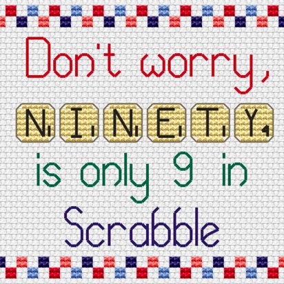 Scrabble 90 Cross Stitch PDF Pattern
