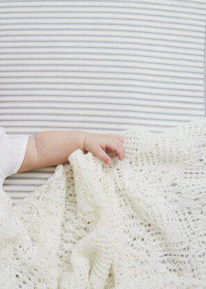 Heirloom Christening Shawl - Knitting Pattern For Babies in Debbie Bliss Rialto Lace