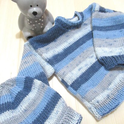 Baby Striped Jumper & Hat set