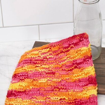 Wrapped Stitches Washcloth in Red Heart Scrubby Smoothie Multi - LM5935 - Downloadable PDF - knitting pattern