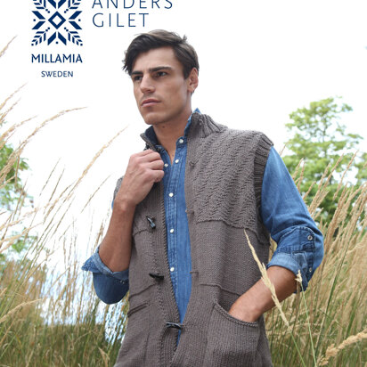 Anders Gilet - Knitting Pattern For Men in MillaMia Naturally Soft Aran