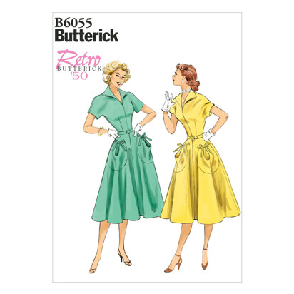 Butterick Kleid und Gürtel für Damen B6055 - Schnittmuster