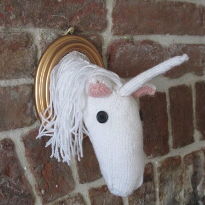 Faux taxidermy unicorn head