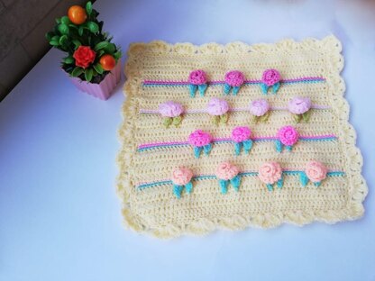 Flower crochet blanket