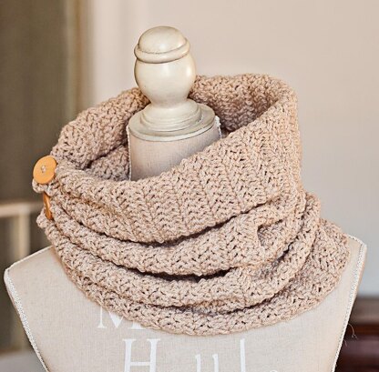 Herringbone Gathered Cowl w...