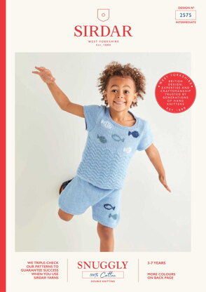 Kids Top & Short Set in Sirdar Snuggly 100% Cotton DK - 2575 - Downloadable PDF