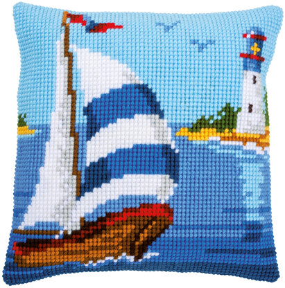 Vervaco Sailboat Cushion Cross Stitch Kit - 40cm x 40cm