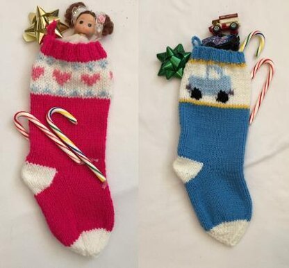 Heart and Truck EZ Graph Christmas Stockings
