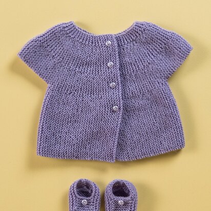 Babies Sleeveless Cardigan and slippers in Bergere de France Merinos 2,5 - 60376-06 - Downloadable PDF