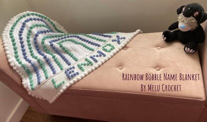 Rainbow Bobble Name Blanket