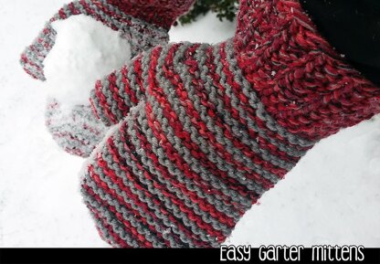 Easy Garter Mittens 2 Needles