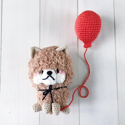 Hachiko the lucky puppy fuzzy amigurumi crochet pattern by amigurumei