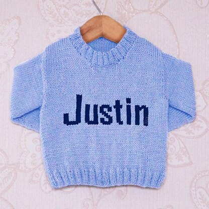 Intarsia - Justin Moniker Chart - Childrens Sweater