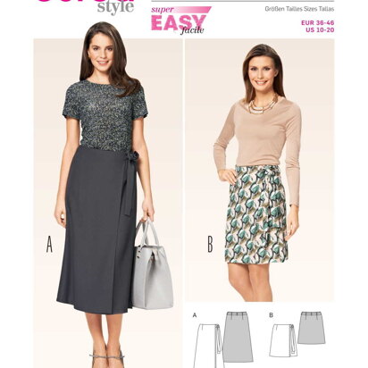 Burda Women's Wrap Skirt Sewing Pattern B6733 - Paper Pattern, Size 10-20