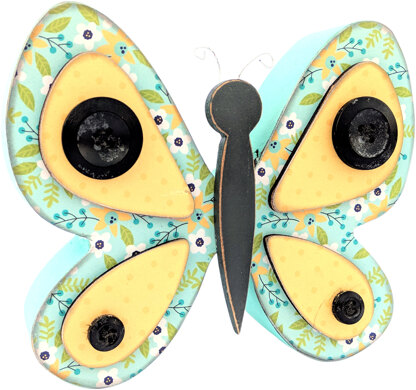 Foundations Decor Interchangeable "O" Wood Shape - May - Butterfly, 5.75"X4.75"