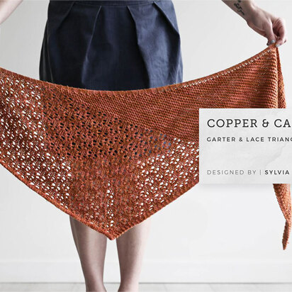 "Copper and Candlewax Shawlette by Sylvia McFadden" - Shawl Knitting Pattern For Women in The Yarn Collective - knitting pattern