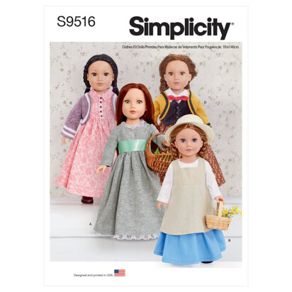 Simplicity 18" Doll Clothes S9516 - Paper Pattern, Size OS (One Size Only)