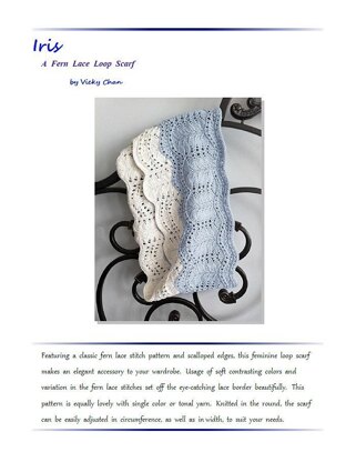 Iris - fern lace loop scarf