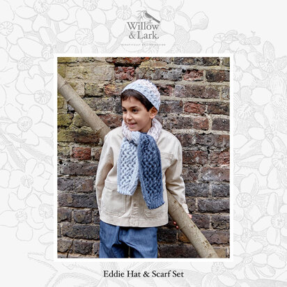 Eddie Hat & Scarf Set - Knitting Pattern for Boys & Girls in Willow & Lark Poetry
