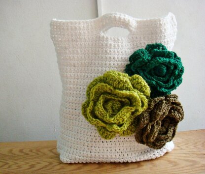 Crochet Flower Purse Navy Blue - Apucc1nb - Handmade