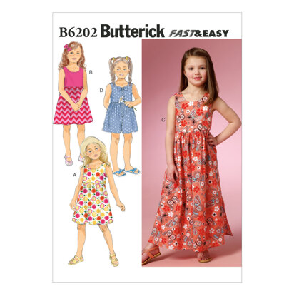 Butterick Children's/Girls' Dress and Culottes B6202 - Sewing Pattern