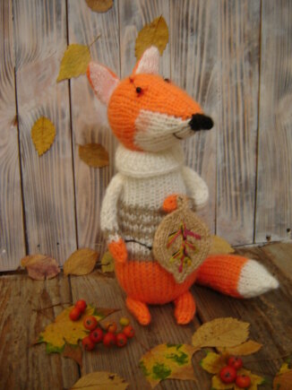 How to knit two-tone chanterelle ears with knitting. #2