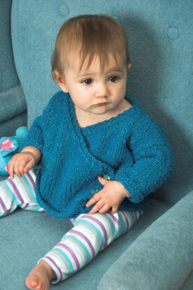 Baby Surplice Cardigan in Plymouth Yarn Daisy - 2637 - Downloadable PDF