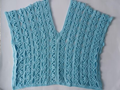 Ice Blue Crochet Lace Blouse