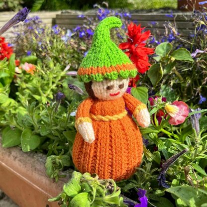 Halloween Pumpkin Doll Knitting Pattern - Toy Knitting Pattern