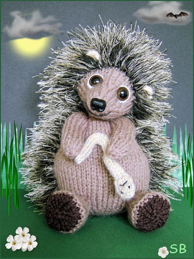 Standing Hedgehog Knitting Pattern in Double Knitting Yarn 