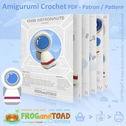 CHIBI Astronaut Cosmonaut Spaceman Amigurumi FROGandTOAD Créations