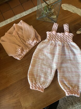 Baby romper and cardigan