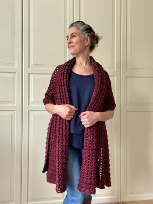 Easy Wrap Shawl Crochet Pattern: Wrapped In Red Wrap Shawl