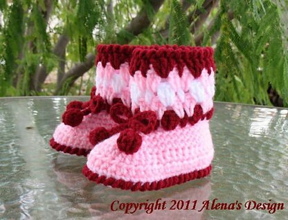 Crochet Cherries Toddler Booties