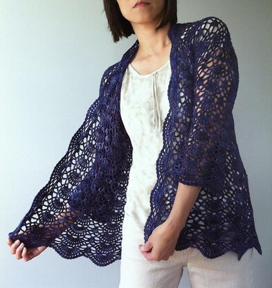 Ava - lacy shells cardigan Crochet pattern by Vicky Chan Designs ...