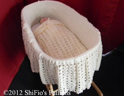 Crochet pattern for moses basket cover UK & USA Terms #208